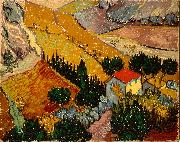 Vincent Van Gogh Landscape with House and Ploughman painting